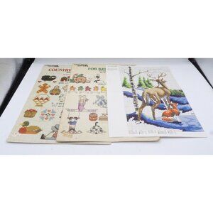 Counted Cross Stitch Patterns Lot of 3-#1928 Silent Night & Leisure Arts